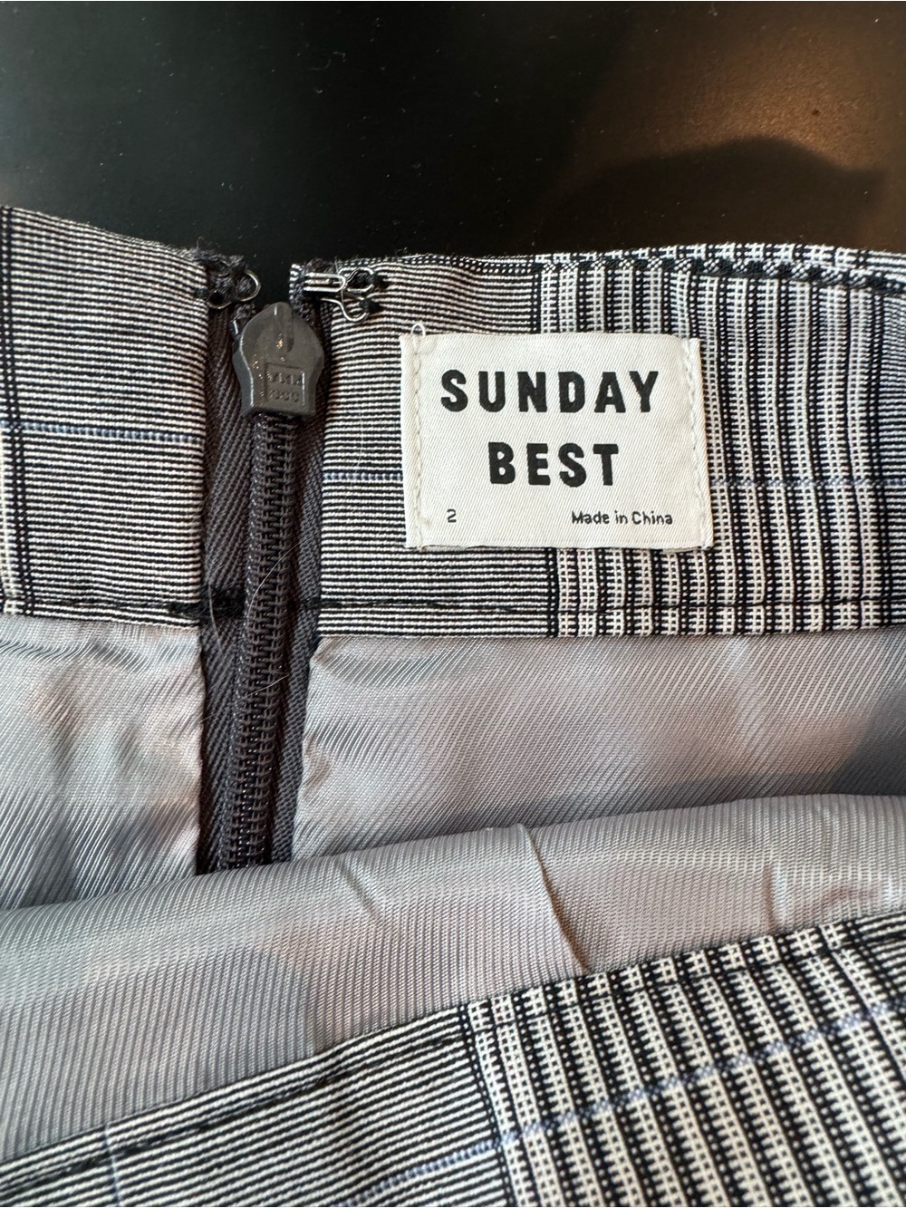 Sunday Best Black and White Plaid Skirt 2
